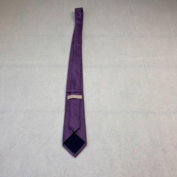 Michael Michael Kors Neck Tie 100% Silk Mens Purple Geometric - Picture 5 of 9